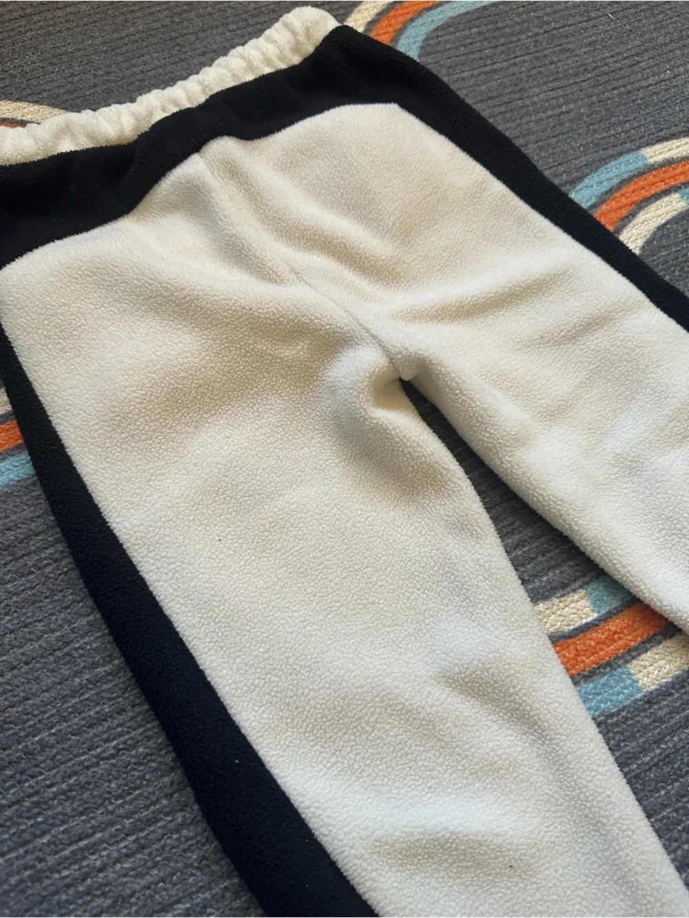 Kids Black & Cream Sherpa Jogger Pants
